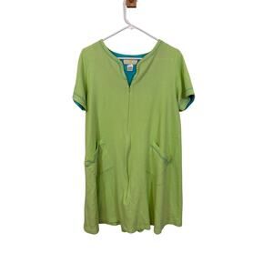 Vintage Stan Herman Pastel Green Quilt Waffle Knit Prairie Nightgown Cozy Dress